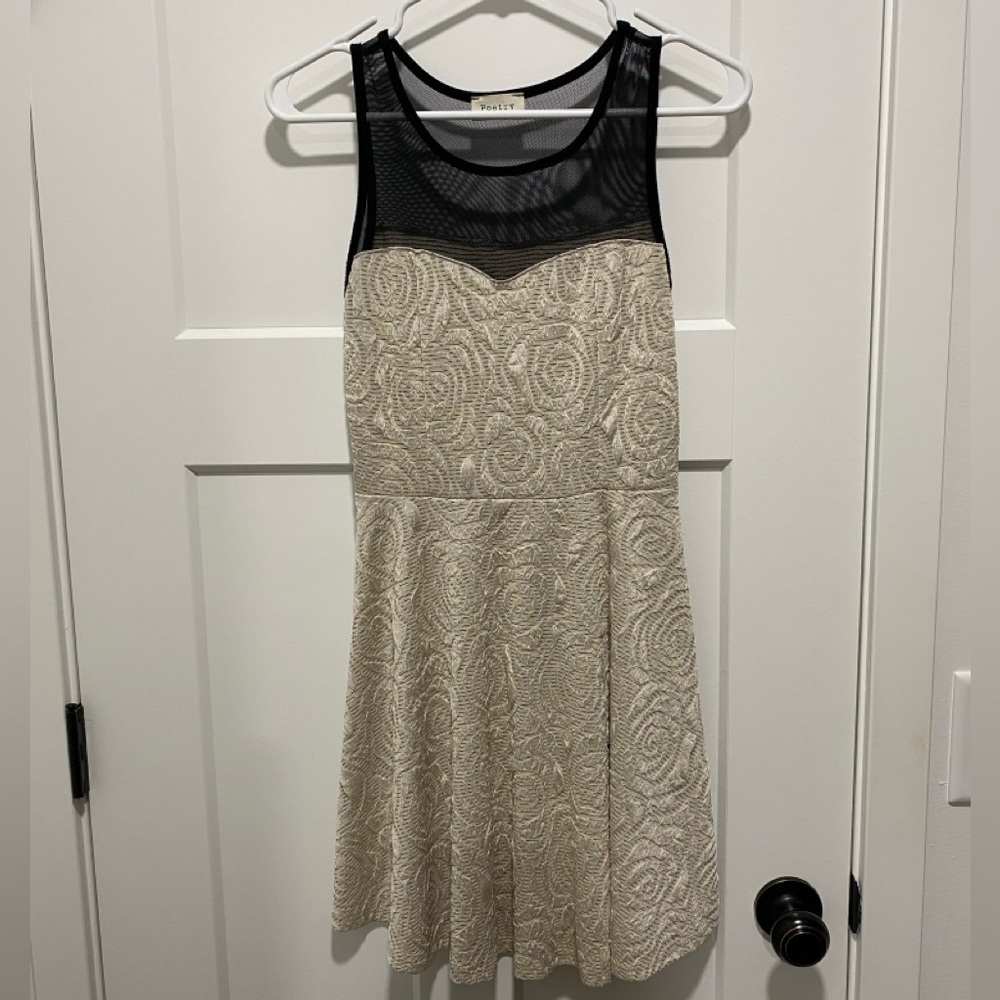 Poetry Black and Gold Rose Dress